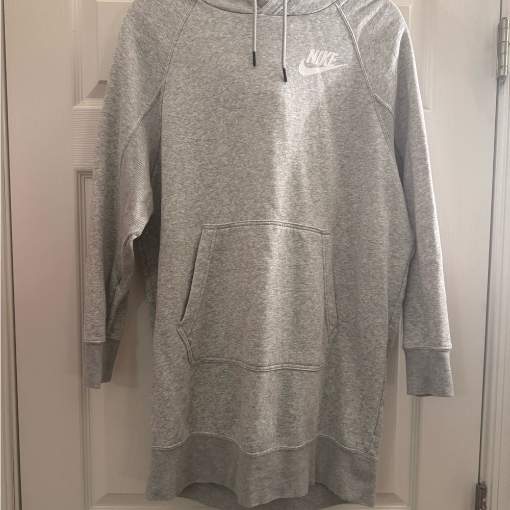 Nike Gray Raglan Long Sleeve Hoodie Dress